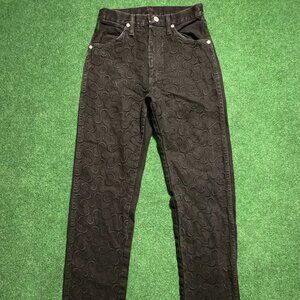 Rare Women’s Wrangler Cowboy Cut Slim-Fit Jeans 3x34 Black 14MWZSL Swirl Lines